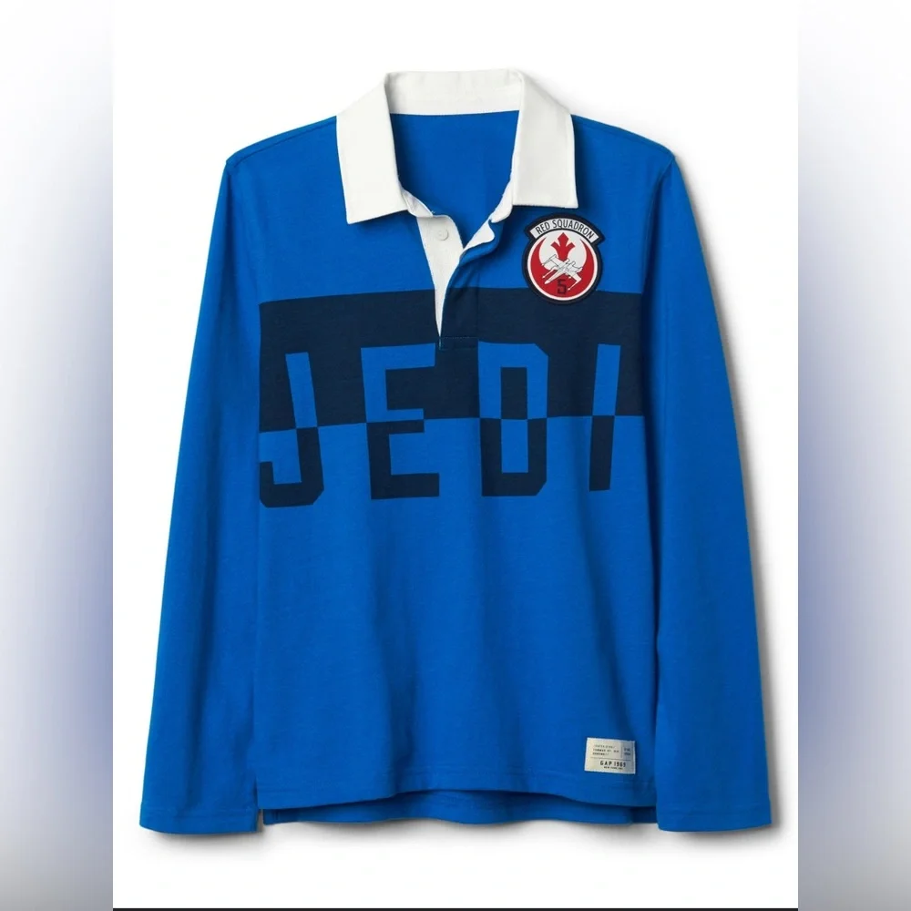 Gap Star Wars Collared Long sleeve Jedi Tee Blue Size Medium